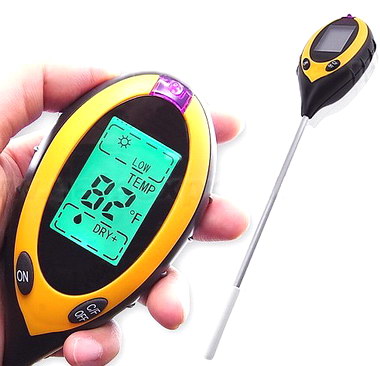 Digital Soil Thermometer 4-in-1 Soil Tester Soil Thermometer/Light/Air  Temperature/Air Humidity Meter Digital Soil/Plant Environment Survey  Instrument