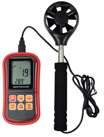 8020 Handheld Digital Anemometer Temperature Meter, Air Speed, Temperature  Meter C/F, Thermometer